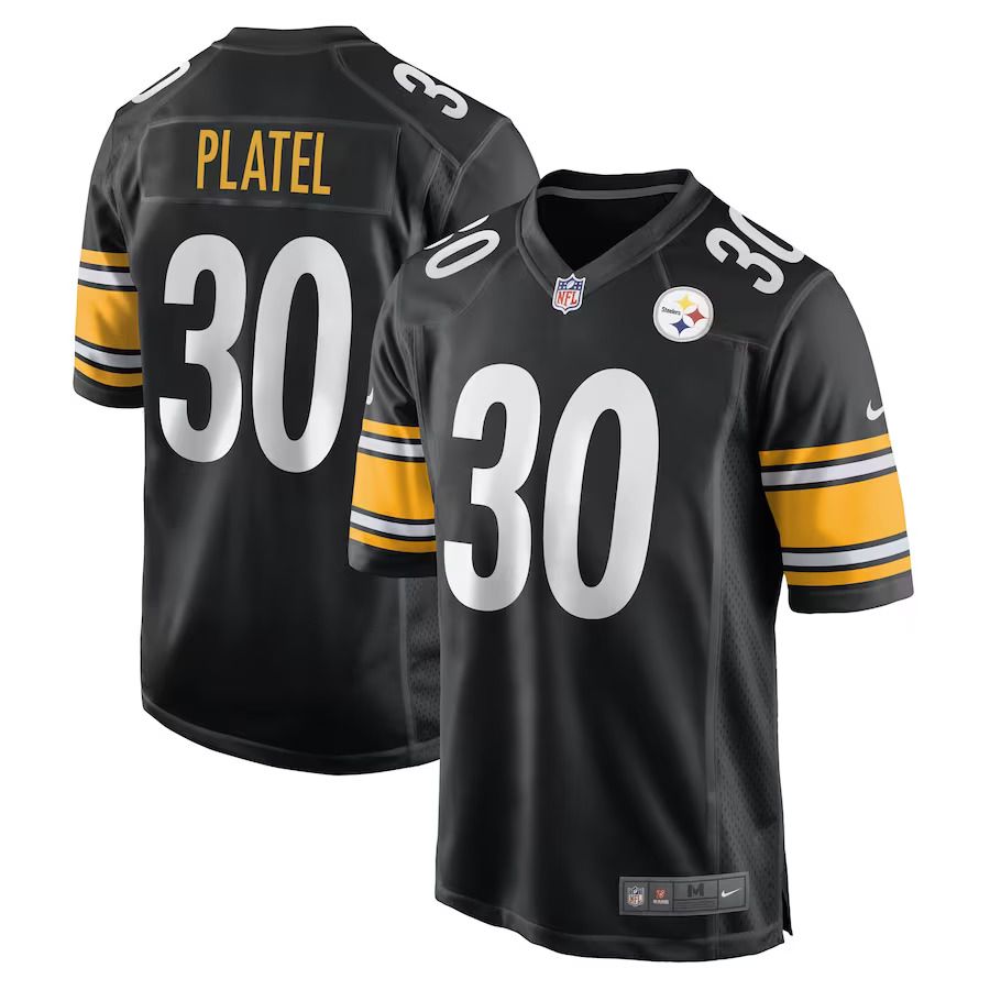 Men Pittsburgh Steelers #30 Carlins Platel Nike Black Game Player NFL Jersey